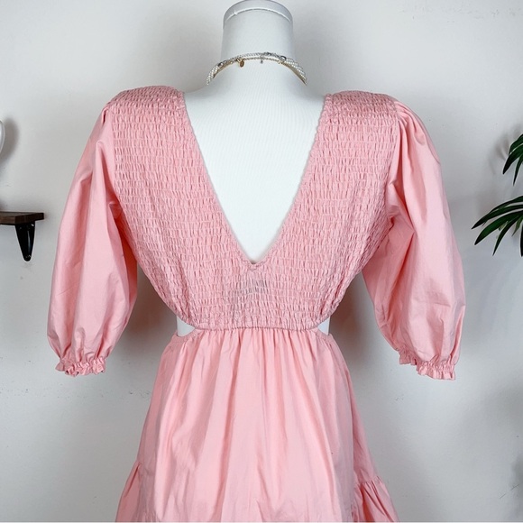 Lusana Brooke Cotton Mini Dress in Cameo Pink NWT Women Dress Size Small - Picture 6 of 10